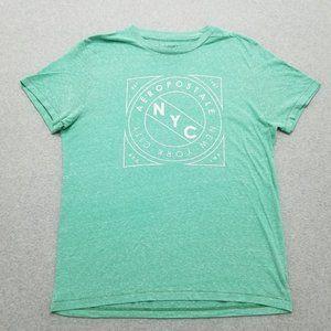 Aeropostale Shirt Mens Large Green Short Sleeve Crew Neck Spell Out Logo
